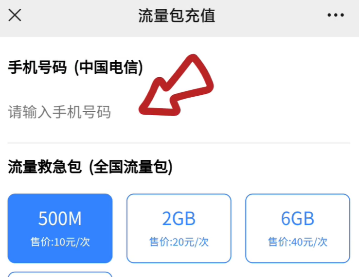 在这里我们输入手机号码和选择需要用的流量包，选择好之后，我们点击充值就可以了。