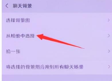 在聊天背景界面中可以选择背景图的来源，然后【选择背景图】提供的是微信内置的背景图，【从相册选择】就是用户自定义，【拍一张】也是自定义，最后我们点击【将选择的背景图应用到所有聊天场景】就可以完成设置。