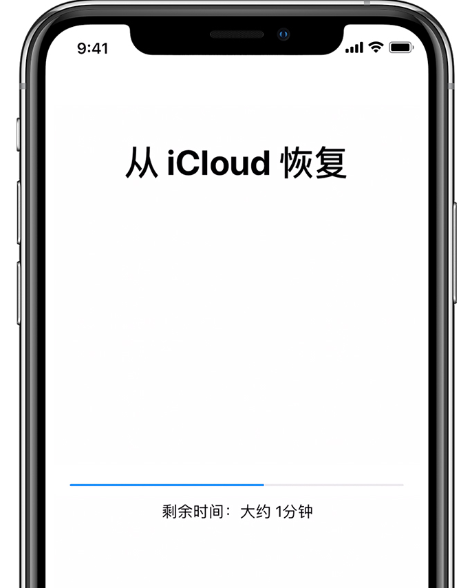 始终连接 Wi-Fi，并等待进度条出现和完成。根据备份的大小和网络速度，可能需要数分钟到一个小时才能完成进度条。如果您过早断开 Wi-Fi 连接，则进度条将暂停，直到您重新连接